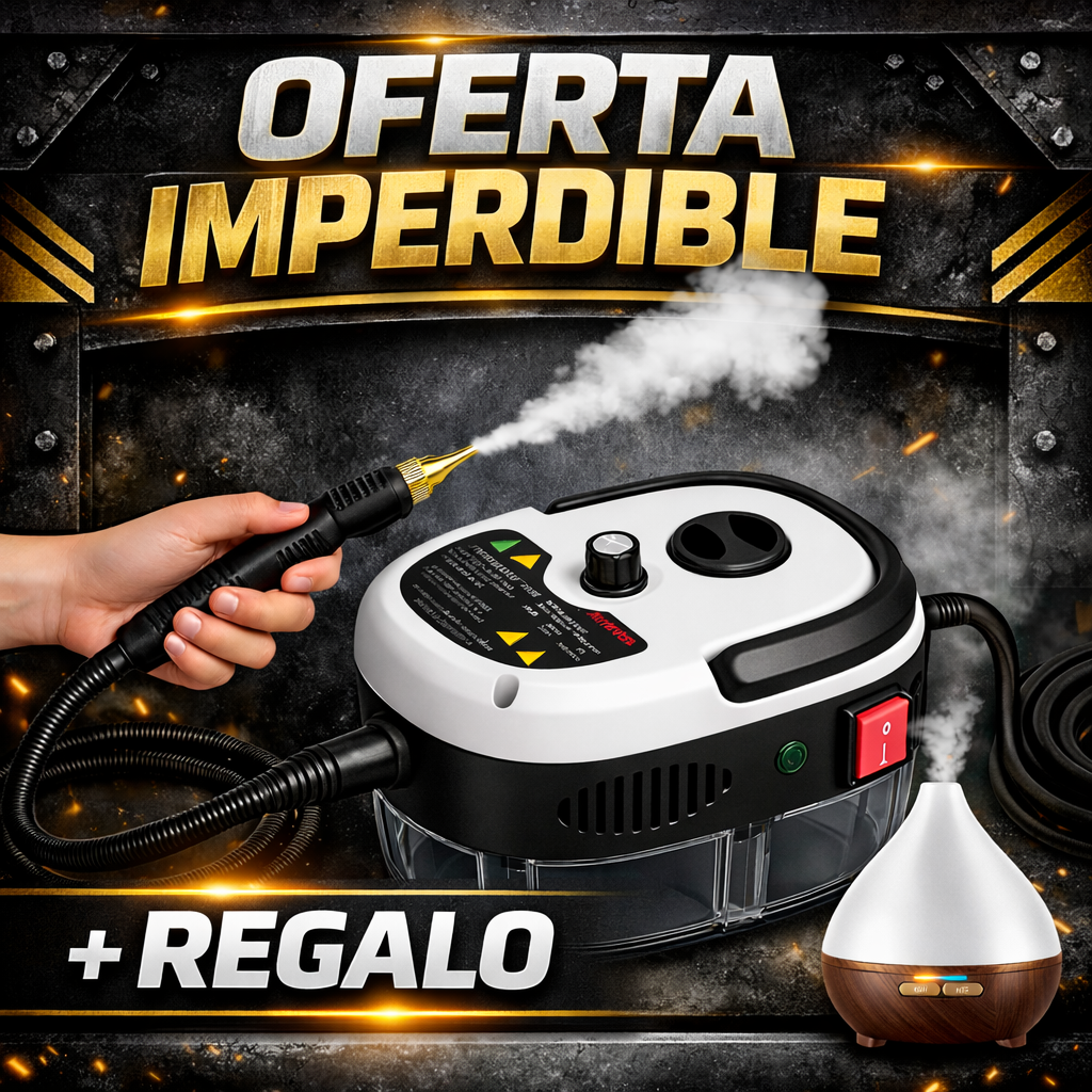 Limpiador a Vapor Turbo 2500W Bivolt — Limpieza Profunda y Desinfección Total + Difusor de Aromas de REGALO