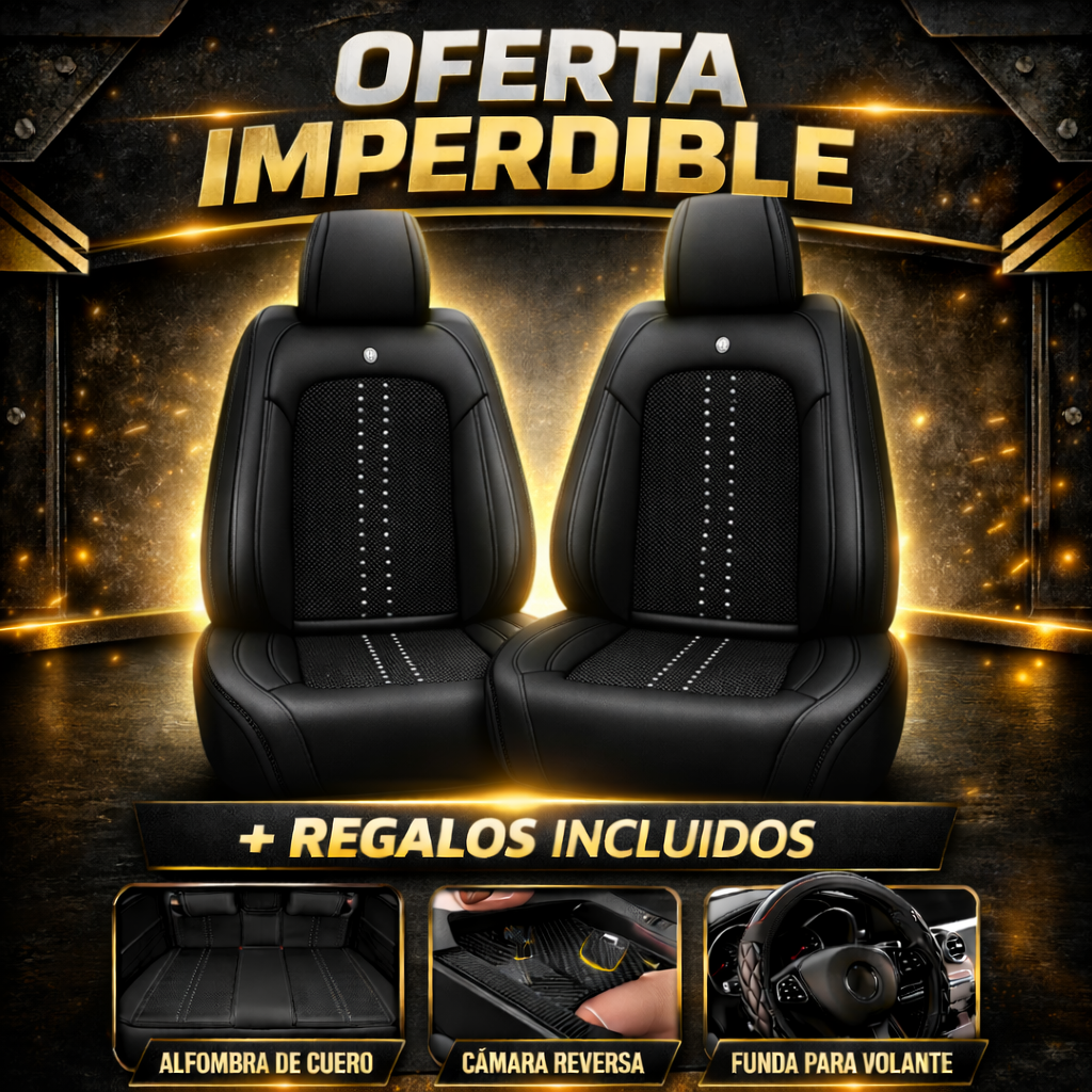 Funda universal para auto Turbo en cuero legítimo con Airbag + REGALOS